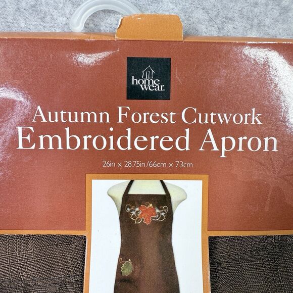 Fall Leaves Table Cloth & Apron Scalloped Cut Out Leaf Embroider Autumn Harvest - Picture 8 of 13